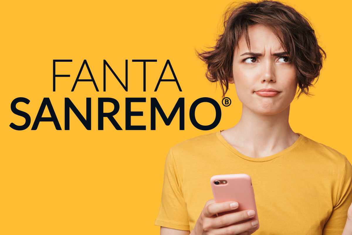 Logo fantasanremo ragazza confusa